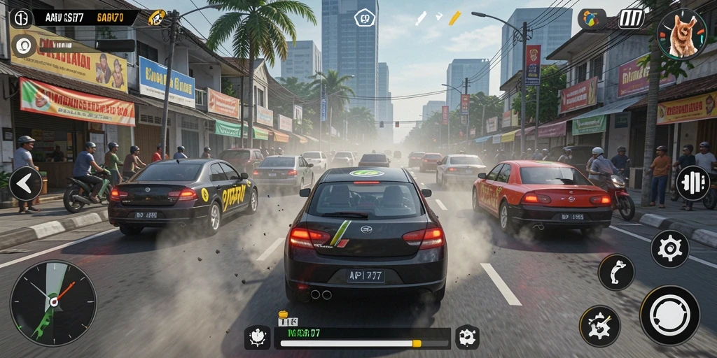 Tampilan menarik dari gameplay balap seru API77.