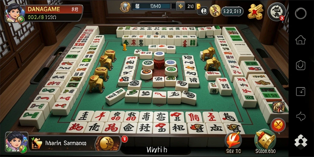 Tampilan gameplay seru dari DANAGAME menampilkan keseruan Mahjong.