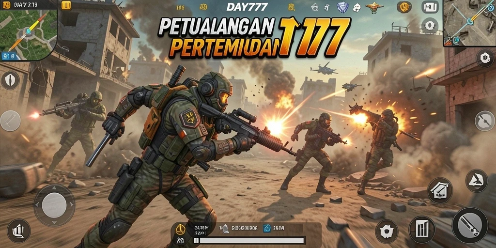 Tampilan gameplay DAY777 dengan pertempuran yang intens dan grafis menakjubkan.