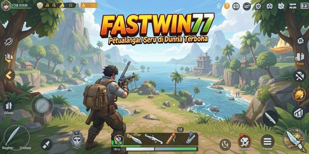 Screenshot menunjukkan aksi seru di dunia terbuka FASTWIN77.