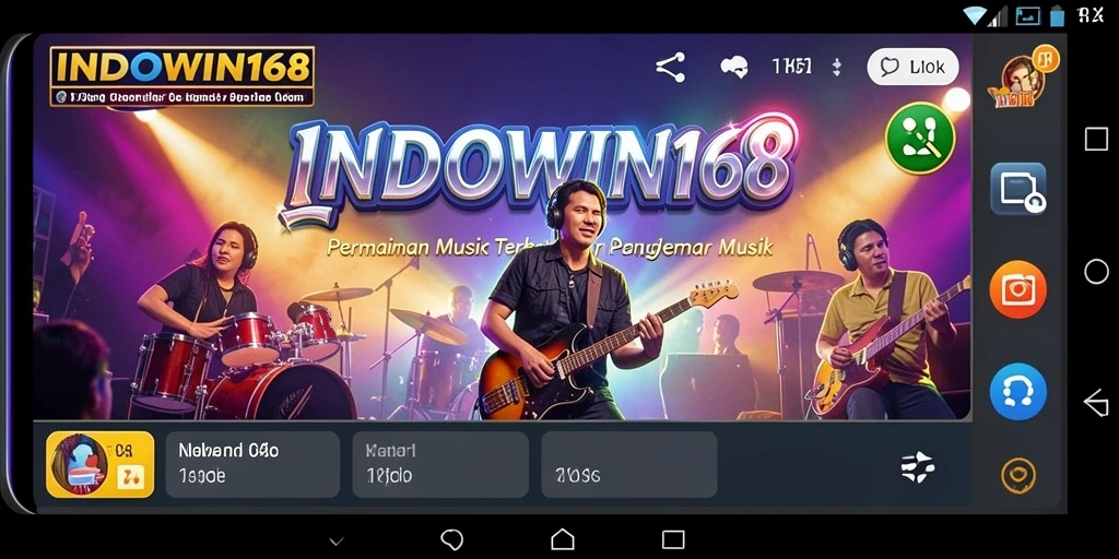 Screenshot INDOWIN168 menampilkan gameplay seru dengan musik interaktif.