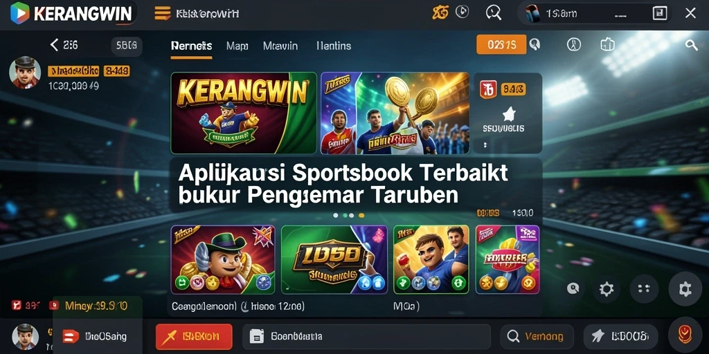 Tampilan gameplay seru dari KERANGWIN yang menampilkan taruhan olahraga.