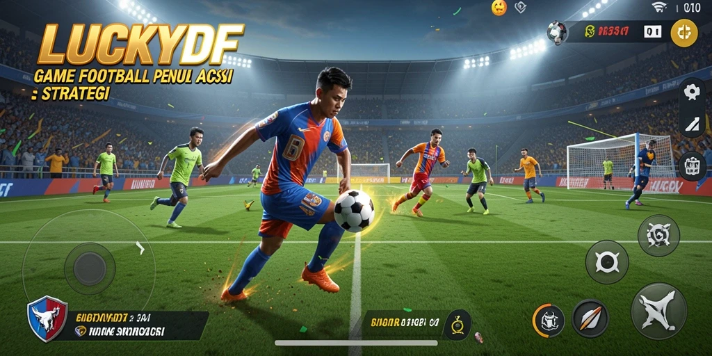 Gameplay seru dalam LUCKYDF dengan pemain Football yang beraksi.