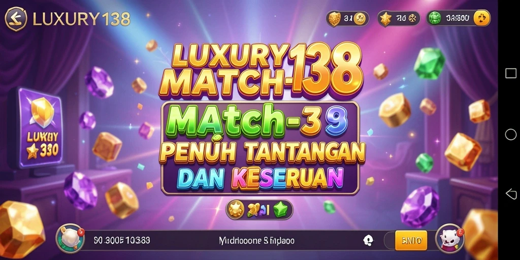 Tampilan gameplay seru dari LUXURY138 yang menampilkan tantangan Match-3.