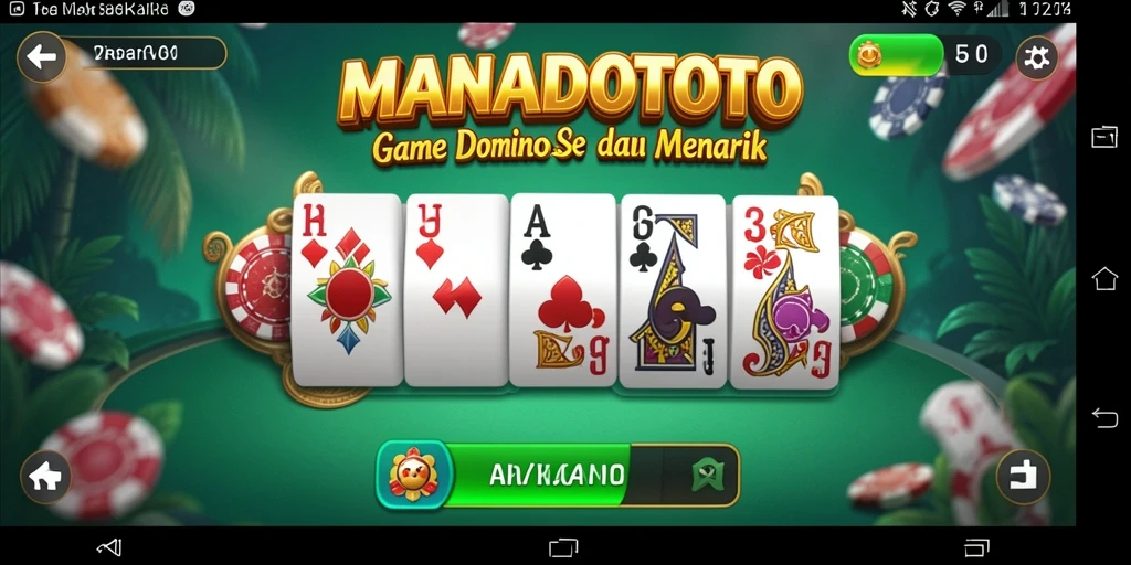 Tampilkan gameplay seru dalam game Domino MANADOTOTO.