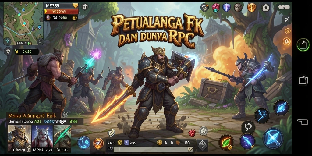 Screenshot menampilkan aksi seru dalam gameplay RPG ME355.