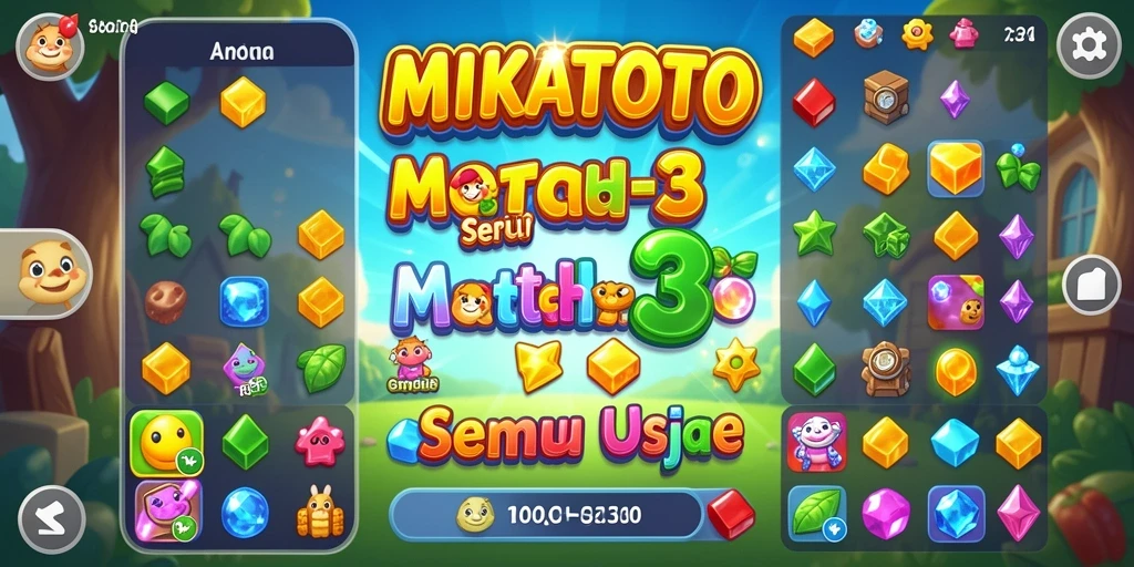 Tampilan gameplay MIKATOTO dengan kombinasi warna yang menantang.