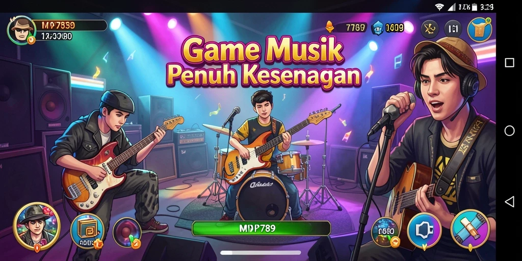Screenshot dari gameplay MVP789 yang menampilkan interaksi musik menarik.