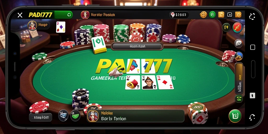 Tampilan screenshot PADI777 menunjukkan suasana permainan Poker yang seru.