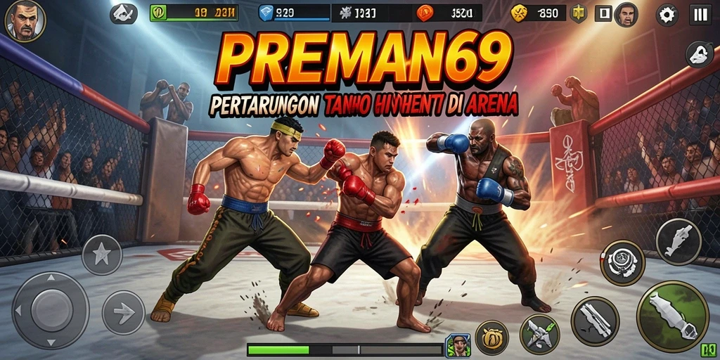 Tampilan seru pertempuran karakter di PREMAN69.