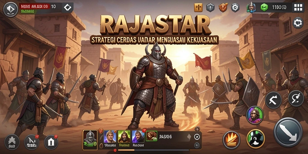 Tampilan gameplay strategi yang mendebarkan di RAJASTAR.