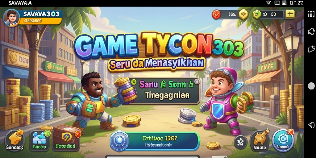 Tampilan gameplay <strong>SAVAYA303</strong> yang menonjolkan pembangunan bisnis.