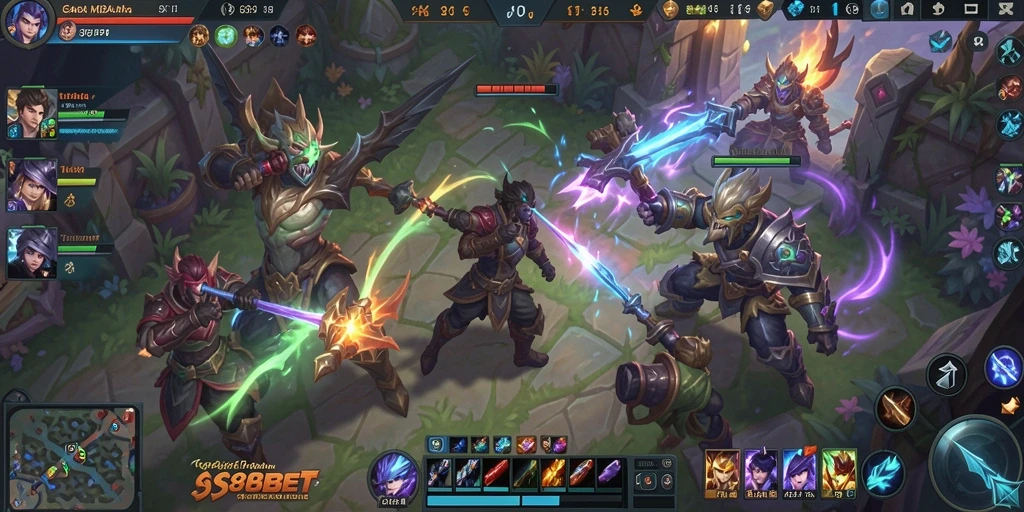 Tampilan gameplay SS88BET yang mendebarkan di arena MOBA.