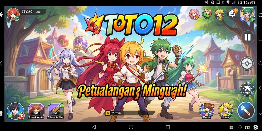 Screenshot utama TOTO12 menunjukkan aksi seru dalam gameplay Anime.