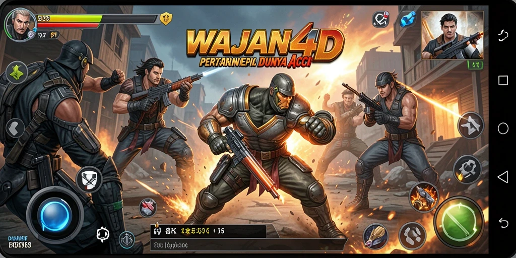 Tangkapan layar gameplay WAJAN4D yang menunjukkan aksi pertarungan yang mendebarkan.